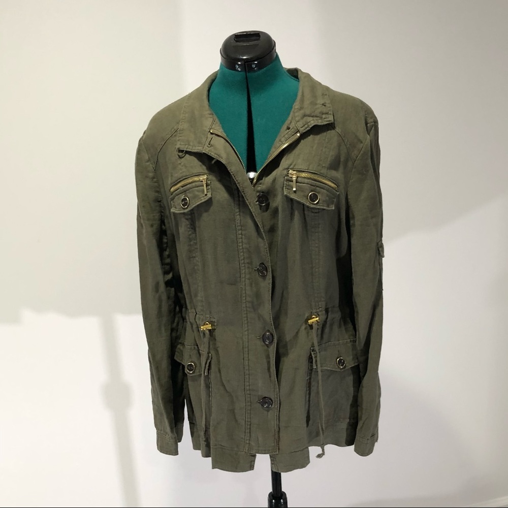 Linen military style jacket
